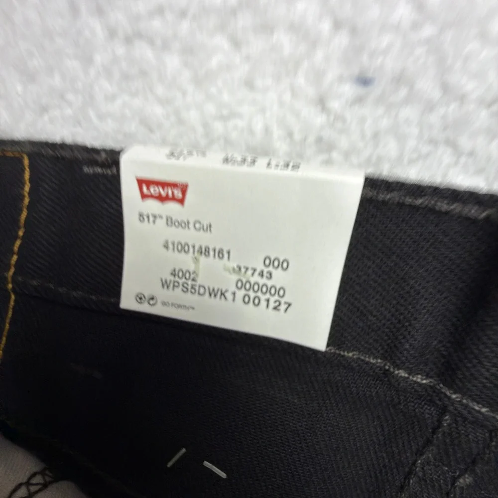Levis 517 Bootcut Jeans Mens 33x32 Black‎ Denim NWT Slim Fit